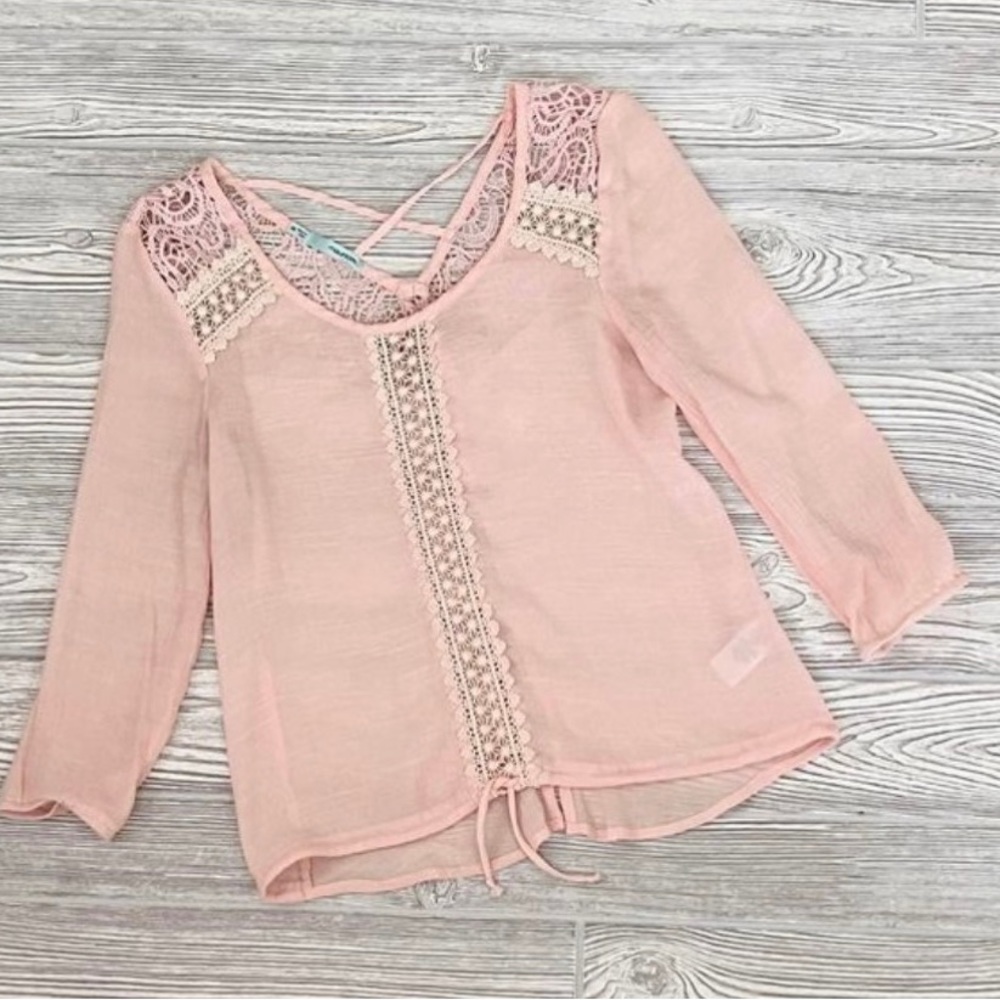 Maurice’s Pink Embroidered Lace Blouse XS - Picture 5 of 8